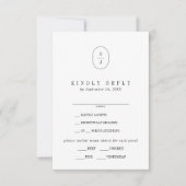 SHYLAH Elegant Monogram Neutral Wedding RSVP Card Karte (Vorderseite)