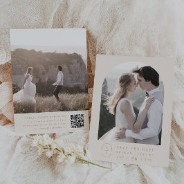 SHYLAH Elegante Gold Cream Monogram Vintage Weddin Save The Date