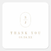 SHYLAH Formal Gold White Classic Wedding Vielen Da Quadratischer Aufkleber (Vorderseite)