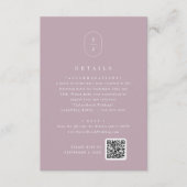 SHYLAH Geometric Lilac Monogram Wedding Details Begleitkarte (Vorderseite)