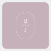 SHYLAH Lila Lilac Minimalistisch Wedding Monogram Quadratischer Aufkleber (Vorderseite)