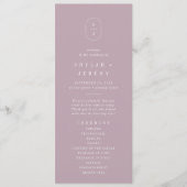SHYLAH Mauve Lilac Simple Modern Lila Wedding Programm (Vorderseite)