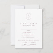 SHYLAH Mauve Simple Boho Modern Wedding RSVP Card (Vorderseite)