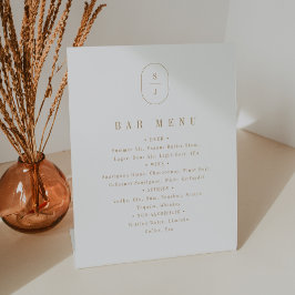 SHYLAH Minimalistisch Gold White Wedding Bar Menu  Sockelschild