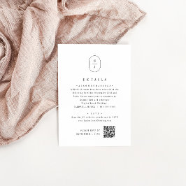 SHYLAH Monogram Einfache Schwarz-weiße Hochzeitdet Begleitkarte