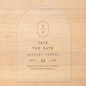 SHYLAH Monogram Einzigartige Arch Wedding Save the Acryleinladungen (Vorderseite)