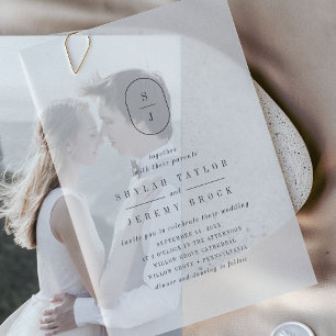 SHYLAH Monogram Simple Boho Moderne einzigartige H Pergament Einladungen