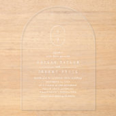 SHYLAH Monogram White Boho Moderne einzigartige Ho Acryleinladungen (Vorderseite)