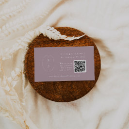 SHYLAH QR Code Elegant Lilac Wedding RSVP Cards Begleitkarte