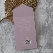 SHYLAH QR Code Mauve Lilac Simple Modern Wedding All In One Einladung