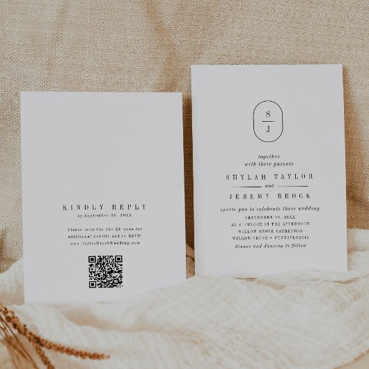 SHYLAH QR Code Minimalistisch einzigartig Moderne  Einladung