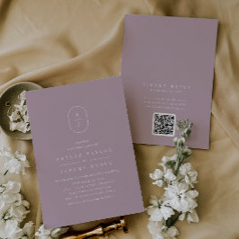SHYLAH QR Code Minimalistisch Lilac Dusty Rose Wed Einladung