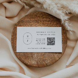 SHYLAH QR Code Monogram Elegant Wedding RSVP Cards Begleitkarte