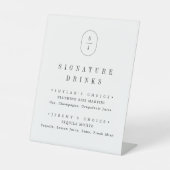 SHYLAH Schwarz-weiß Elegant Wedding Signature Drin Sockelschild (Vorderseite)