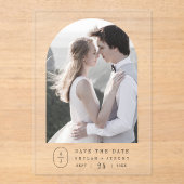 SHYLAH Simple Boho Monogram Wedding Save the Date Acryleinladungen (Vorderseite)