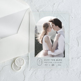 SHYLAH Simple Boho Monogram Wedding Save the Date Acryleinladungen