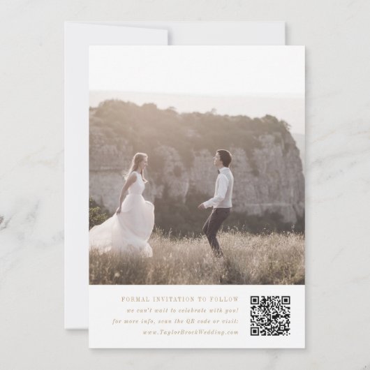 SHYLAH Simple Gold Modern Boho Minimalistisch Wedd Save The Date (Rückseite)