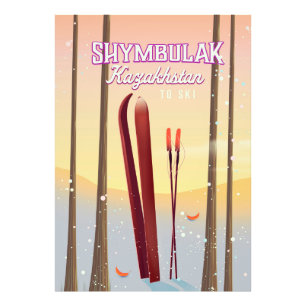 Shymbulak Kasachstan Skireiseplakat Fotodruck