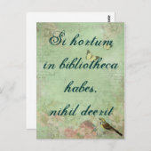 Si hortum in bibliotheca gewohnheiten, nihil deeri postkarte (Vorne/Hinten)