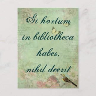 Si hortum in bibliotheca gewohnheiten, nihil deeri postkarte