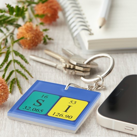 Si periodischer Tabellenname keyring 4 Schlüsselanhänger (Vorderseite rechts)