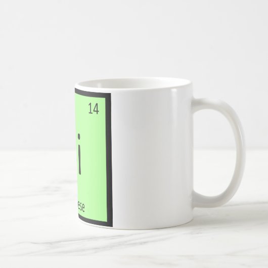 Si - Siamese Cat Chemistry Periodisches Tischeleme Kaffeetasse (Rechts)