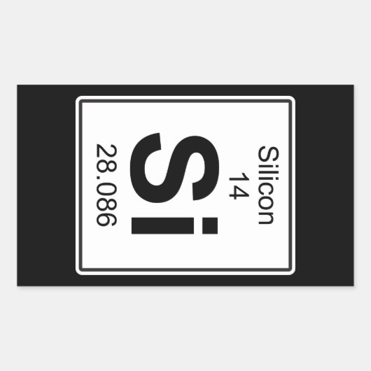 Si - Silicium Rechteckiger Aufkleber (Vorderseite)