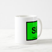 Si - Silicon Chemistry Periodic Table Symbol Kaffeetasse (VorderseiteRechts)