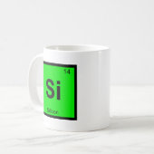 Si - Silicon Chemistry Periodic Table Symbol Kaffeetasse (Vorderseite Links)