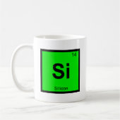 Si - Silicon Chemistry Periodic Table Symbol Kaffeetasse (Links)