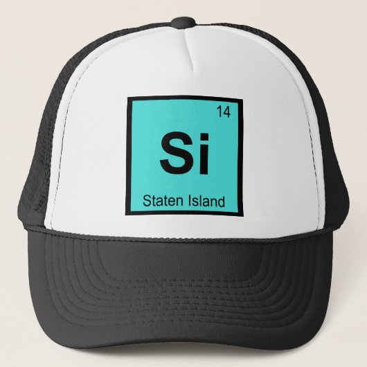 Si - Staten Island New York Chemistry City Symbol Truckerkappe (Vorderseite)