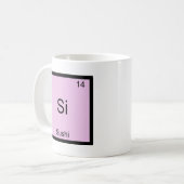 Si - Sushi Funny Chemistry Element Symbol T - Shir Kaffeetasse (Vorderseite Links)
