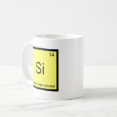 Si - Système International Funny Chemistry Symbol Kaffeetasse (Vorderseite Links)