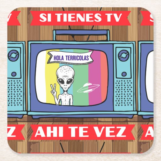 si tienes tv ahi the vez rechteckiger pappuntersetzer (Vorderseite)