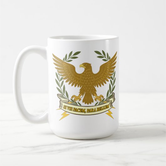 Si Vis Pacem, Para Bellum.. Eagle and lightning  Kaffeetasse (Links)