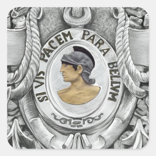 SI VIS PACEM PARA BELLUM QUADRATISCHER AUFKLEBER (Vorderseite)