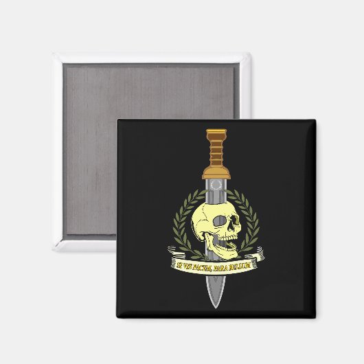 Si Vis Pacem, Para Bellum.. Skull Magnet (Vorderseite/Rückseite)