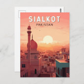 Sialkot Pakistan Reisekunst Vintag Postkarte (Vorne/Hinten)