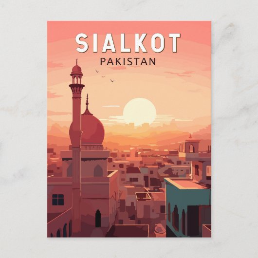 Sialkot Pakistan Reisekunst Vintag Postkarte (Vorderseite)