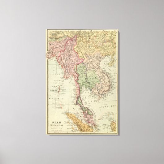 Siam, Birma und Anam Leinwanddruck (Vorderseite)