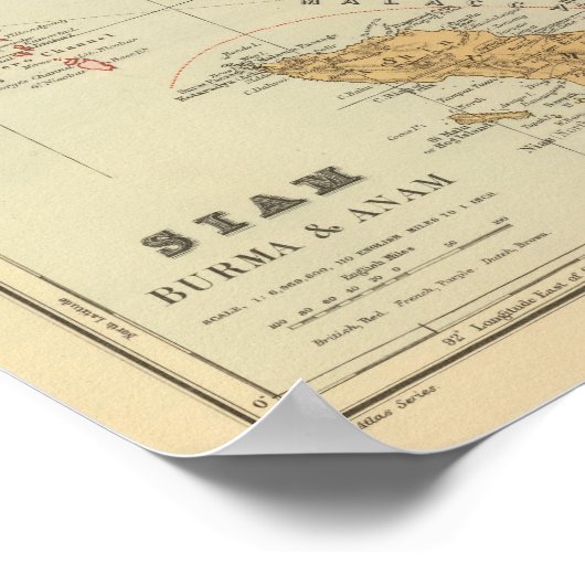 Siam, Birma und Anam Poster (Ecke)