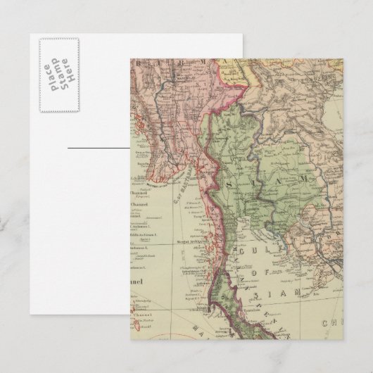 Siam, Birma und Anam Postkarte (Vorne/Hinten)