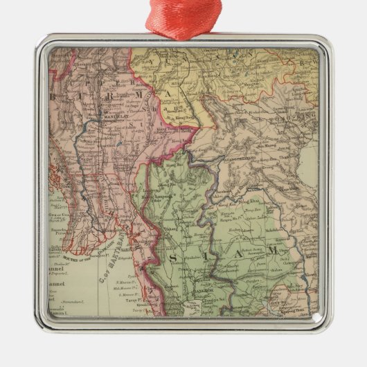 Siam, Birma und Anam Silbernes Ornament (Vorne)