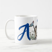 Siam Cat Butterfly Monogram Initial A Your Name Kaffeetasse (Links)