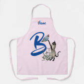 Siam Cat Butterfly Monogram Initial B Ihr Name Schürze (Vorderseite)