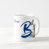 Siam Cat Butterfly Monogram Initial B Name Kaffeetasse (VorderseiteRechts)