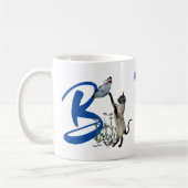 Siam Cat Butterfly Monogram Initial B Name Kaffeetasse (Links)
