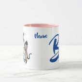 Siam Cat Butterfly Monogram Initial B Name Tasse (Zentrum)