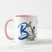 Siam Cat Butterfly Monogram Initial B Name Tasse (Links)