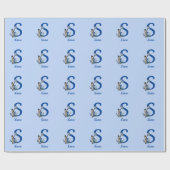 Siam Cat Butterfly Monogram, initial s your name Geschenkpapier (Flach)